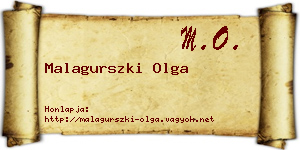 Malagurszki Olga névjegykártya